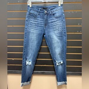 Women's Blue Studded Jeans